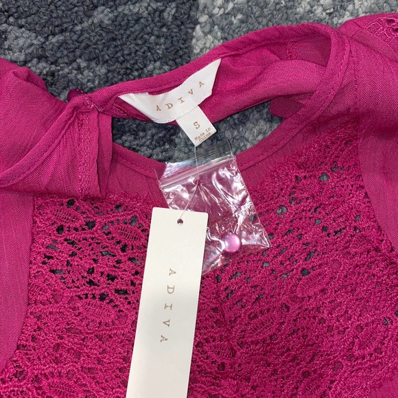 Adiva Pink Flowy Mini Dress NEW Women's Size Small - Picture 6 of 7